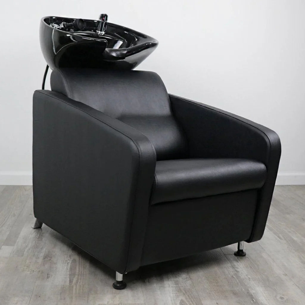salon chair and shampoo bowl