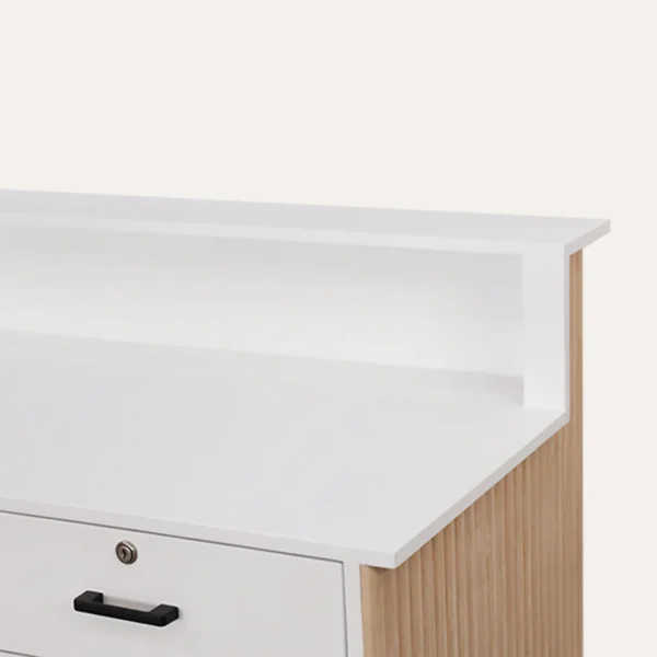 L-shaped reception desk