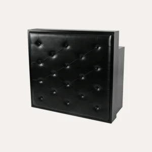 black reception desk