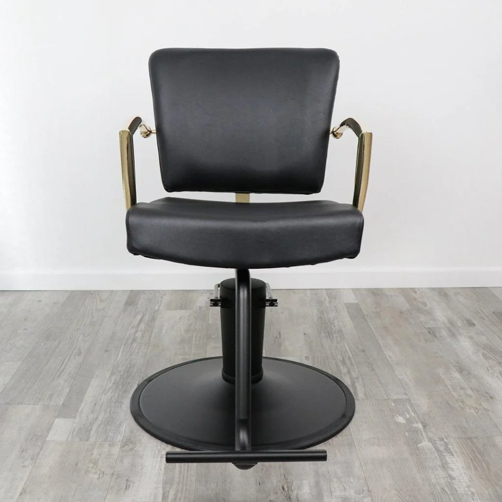 A sleek, modern salon interior with an array of stylish, affordable chairs lining the showroom floor. The chairs, emblazoned with the "James Barber Shop" logo, are arranged in a visually appealing display, showcasing their versatility and suitability for any salon setting. Soft, diffused lighting casts a warm, inviting glow, while the clean, minimalist design of the space creates a sense of understated elegance. The chairs, ranging from classic leather to contemporary mesh, are prominently featured, enticing potential customers browsing online marketplaces to envision them in their own salon. The overall scene conveys a sense of quality, value, and the perfect balance of form and function.
