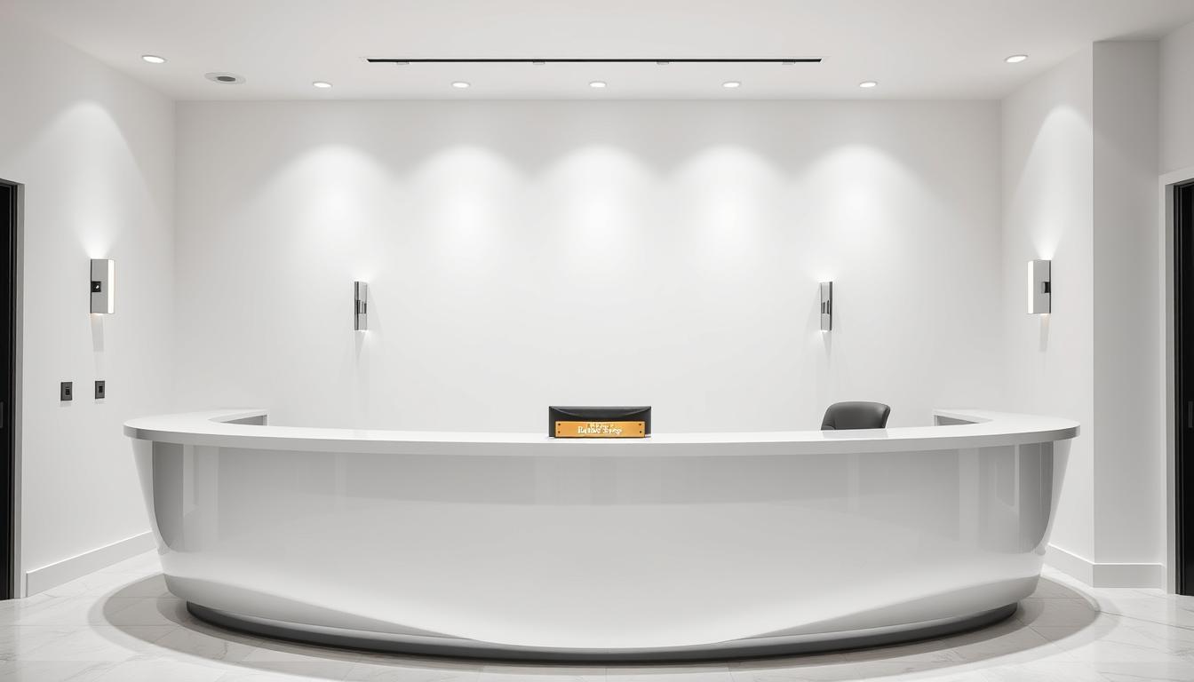 curved reception desk​